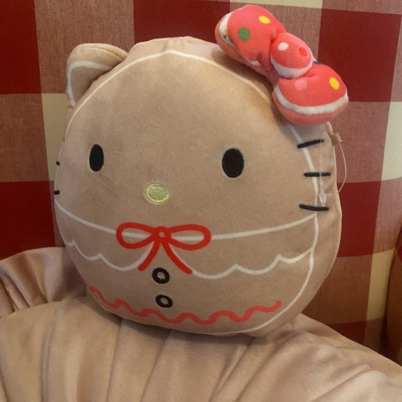 Squishmallow Sanrio Kellytoy  Plush Hello Kitty 6” Gingerbread - Picture 4 of 5